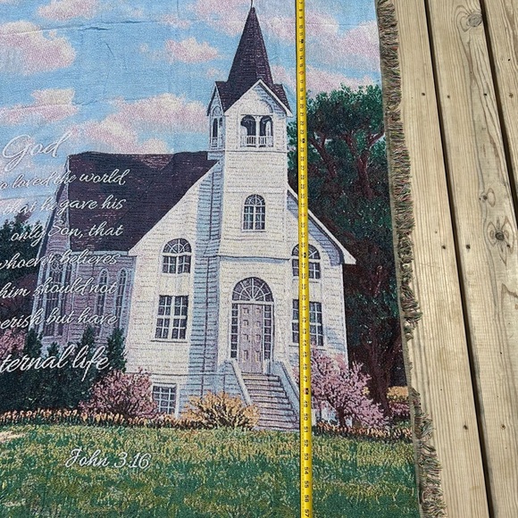 For God So Loved The World John 3:16 Religious Quilted Throw Blanket 60x47‎ in - Picture 6 of 10